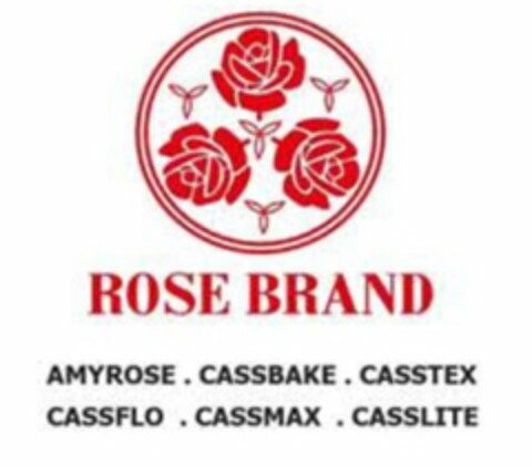 ROSE BRAND AMYROSE · CASSBAKE · CASSTEX · CASSFLO · CASSMAX ·  CASSLITE Logo (USPTO, 13.06.2019)