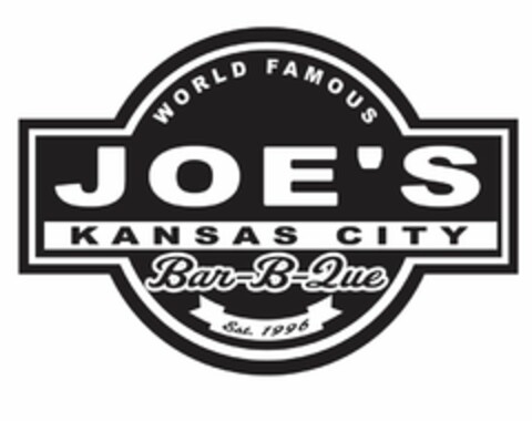 WORLD FAMOUS JOE'S KANSAS CITY BAR-B-QUE EST. 1996 Logo (USPTO, 25.05.2010)