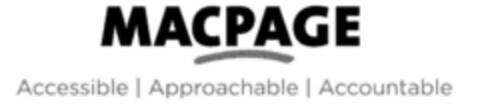 MACPAGE ACCESSIBLE APPROACHABLE ACCOUNTABLE Logo (USPTO, 18.07.2013)