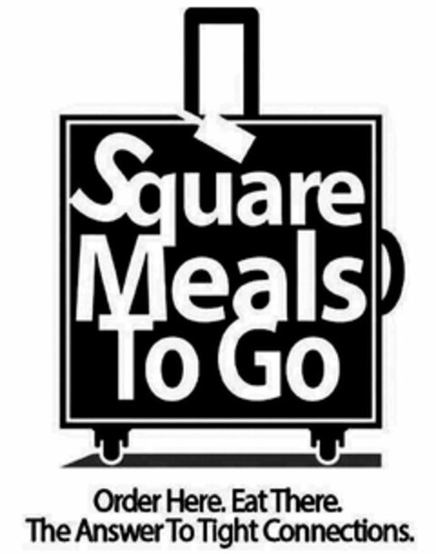 SQUARE MEALS TO GO ORDER HERE. EAT THERE. THE ANSWER TO TIGHT CONNECTIONS. Logo (USPTO, 14.11.2014)