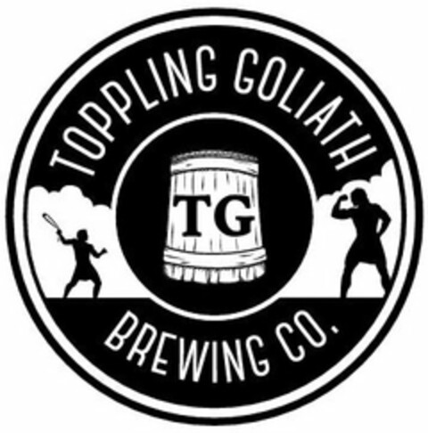 TG TOPPLING GOLIATH BREWING CO. Logo (USPTO, 01.12.2016)