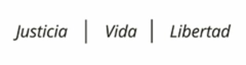 JUSTICIA | VIDA | LIBERTAD Logo (USPTO, 09.11.2018)