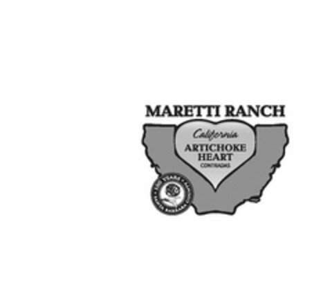 MARETTI RANCH CALIFORNIA ARTICHOKE HEART CONTRADAS · 100 YEARS · SANTA BARBARA COUNTY Logo (USPTO, 15.12.2010)