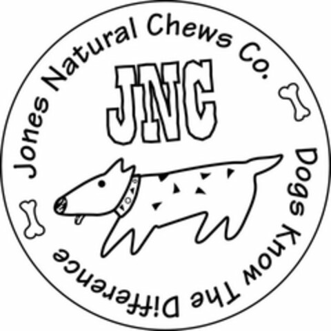 JNC JONES NATURAL CHEWS CO. DOGS KNOW THE DIFFERENCE Logo (USPTO, 01/17/2012)