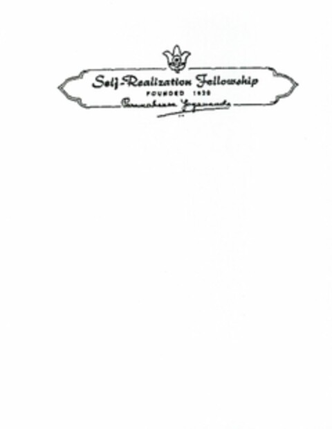 SELF REALIZATION FELLOWSHIP FOUNDED 1920 PARAMAHANSA YOGANANDA Logo (USPTO, 06/18/2012)