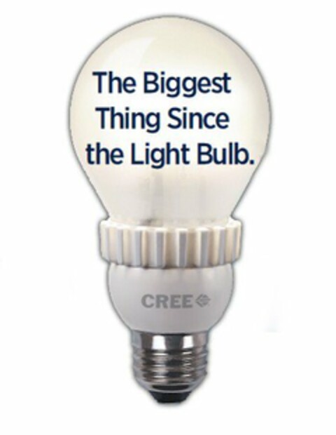 THE BIGGEST THING SINCE THE LIGHT BULB CREE Logo (USPTO, 07/30/2013)