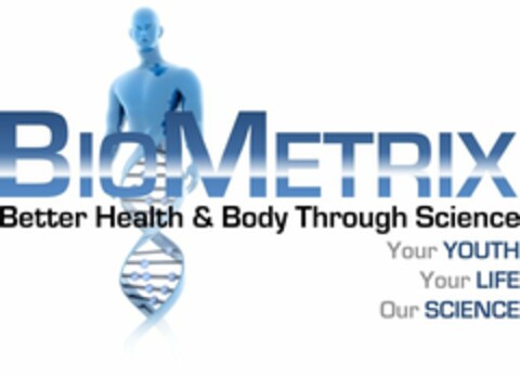 BIOMETRIX BETTER HEALTH & BODY THROUGH SCIENCE YOUR YOUTH, YOUR LIFE OUR SCIENCE Logo (USPTO, 11.04.2014)