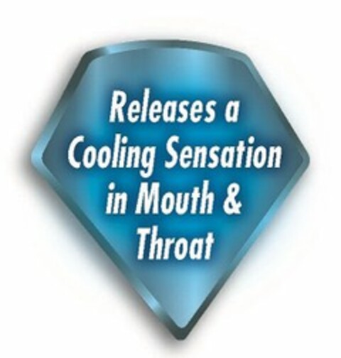 RELEASES A COOLING SENSATION IN MOUTH &THROAT Logo (USPTO, 09/28/2015)