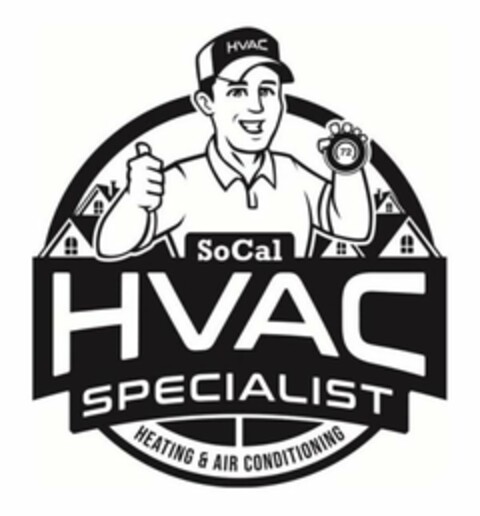 HVAC 72 SOCAL HVAC SPECIALIST HEATING &AIR CONDITIONING Logo (USPTO, 17.07.2019)