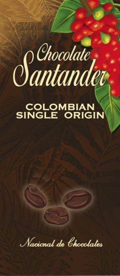 CHOCOLATE SANTANDER COLOMBIAN SINGLE ORIGIN NACIONAL DE CHOCOLATES Logo (USPTO, 08.11.2009)