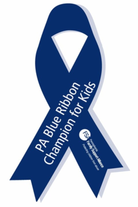 PA BLUE RIBBON CHAMPION FOR KIDS FSA PENNSYLVANIA FAMILY SUPPORT ALLIANCE PROTECTING CHILDREN FROM ABUSE Logo (USPTO, 21.03.2017)