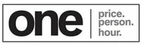 ONE | PRICE. PERSON. HOUR. Logo (USPTO, 06/23/2017)