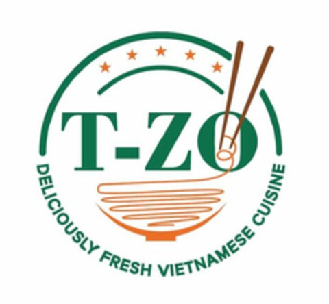 T-ZO DELICIOUSLY FRESH VIETNAMESE CUISINE Logo (USPTO, 22.08.2017)