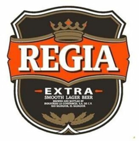 REGIA EXTRA SMOOTH LAGER BEER BREWED AND BOTTLED BY INDUSTRIAS LA CONSTANCIA S.A. DE C.V. SAN SALVADOR, EL SALVADOR Logo (USPTO, 09.03.2018)
