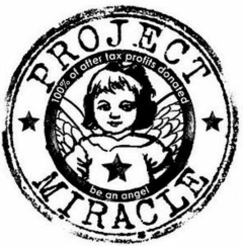 PROJECT MIRACLE 100% OF AFTER TAX PROFIT DONATED BE AN ANGEL Logo (USPTO, 17.12.2009)