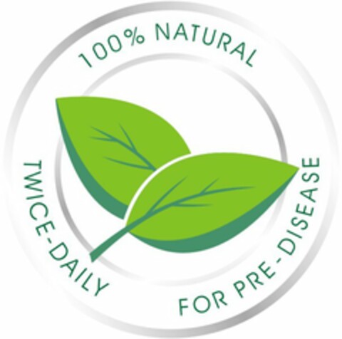 100% NATURAL TWICE-DAILY FOR PRE-DISEASE Logo (USPTO, 12.08.2011)