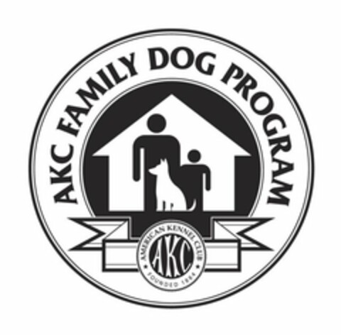 AKC FAMILY DOG PROGRAM AKC AMERICAN KENNEL CLUB FOUNDED 1884 Logo (USPTO, 12/19/2012)