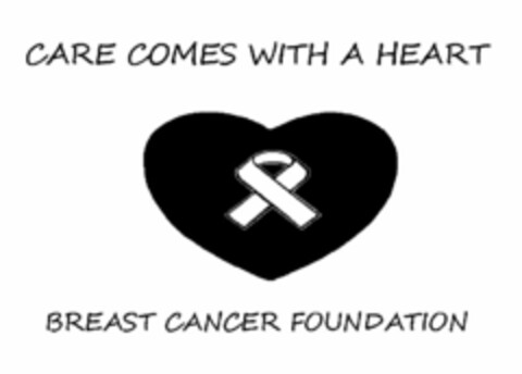 CARE COMES WITH A HEART BREAST CANCER FOUNDATION Logo (USPTO, 01/27/2014)