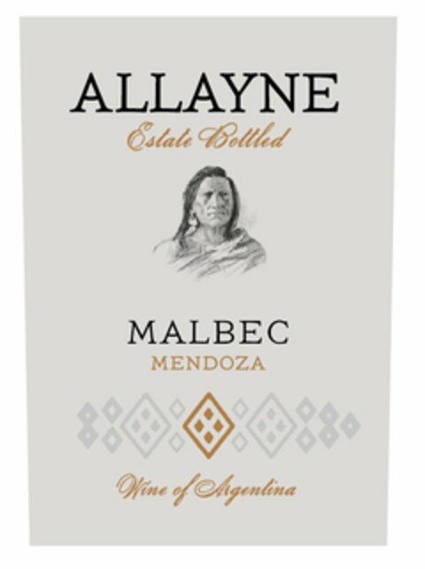 ALLAYNE ESTATE BOTTLED MALBEC MENDOZA WINE OF ARGENTINA Logo (USPTO, 11/14/2016)