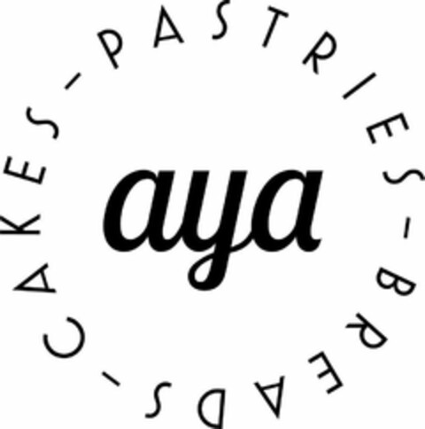 AYA PASTRIES BREADS CAKES Logo (USPTO, 18.03.2018)