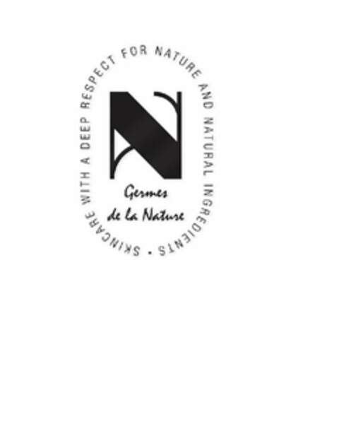 N GERMES DE LA NATURE · SKINCARE WITH ADEEP RESPECT FOR NATURE AND NATURAL INGREDIENTS Logo (USPTO, 26.01.2020)