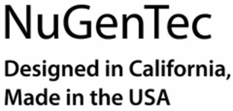 NUGENTEC DESIGNED IN CALIFORNIA, MADE IN THE USA Logo (USPTO, 15.04.2020)