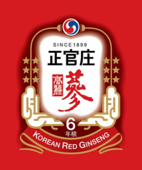 SINCE 1899 6 KOREAN RED GINSENG Logo (USPTO, 08/11/2020)