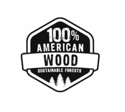 100% AMERICAN WOOD SUSTAINABLE FORESTS Logo (USPTO, 22.10.2014)