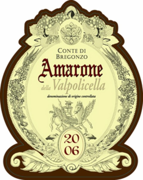 CONTE DI BREGONZO AMARONE DELLA VALPOLICELLA DENOMINAZIONE DI ORIGINE CONTROLLATA, 2006 Logo (USPTO, 02.12.2009)