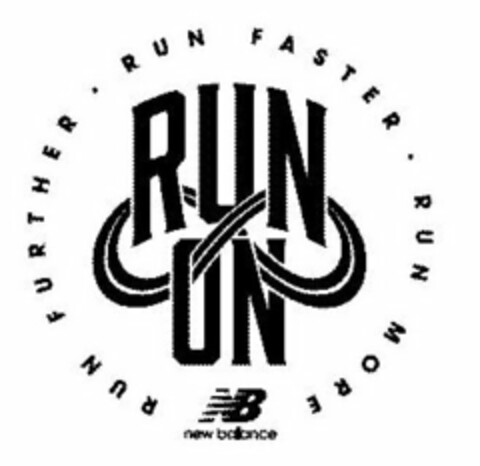 RUN FURTHER. RUN FASTER. RUN MORE. RUN ON. NB NEW BALANCE Logo (USPTO, 28.06.2016)