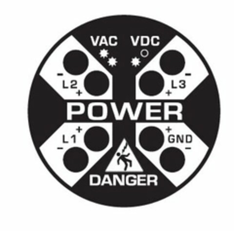 X VAC VDC - L2 + - L3 + POWER - L1 + - GND + DANGER Logo (USPTO, 30.11.2016)