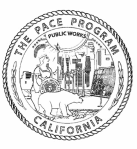 PUBLIC WORKS THE PACE PROGRAM DOCENDO DISCIMUS CALIFORNIA Logo (USPTO, 17.07.2018)