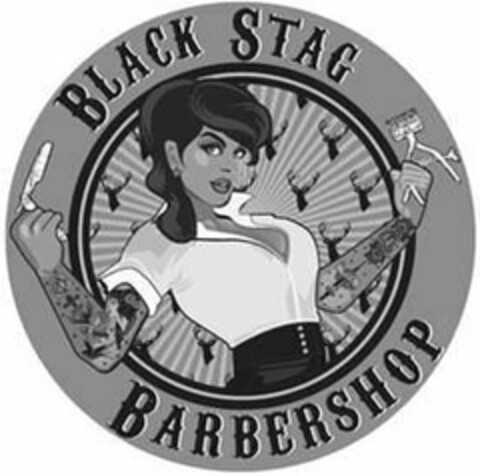 BLACK STAG BARBERSHOP Logo (USPTO, 07/12/2018)