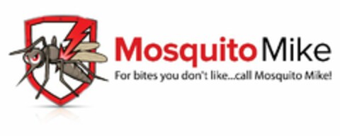 MOSQUITO MIKE FOR BITES YOU DON'T LIKE...CALL MOSQUITO MIKE! Logo (USPTO, 08/13/2020)