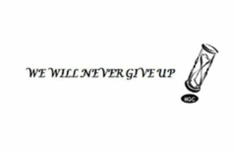 WE WILL NEVER GIVE UP HGC Logo (USPTO, 13.03.2013)