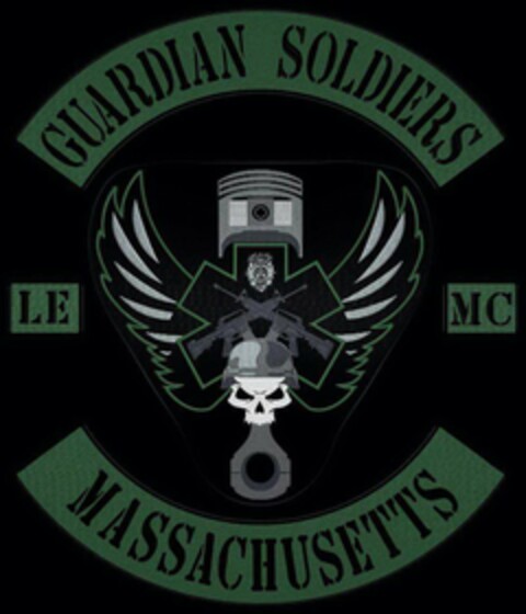 GUARDIAN SOLDIERS LE MC MASSACHUSETTS POLICE DEPT. Logo (USPTO, 07/12/2016)