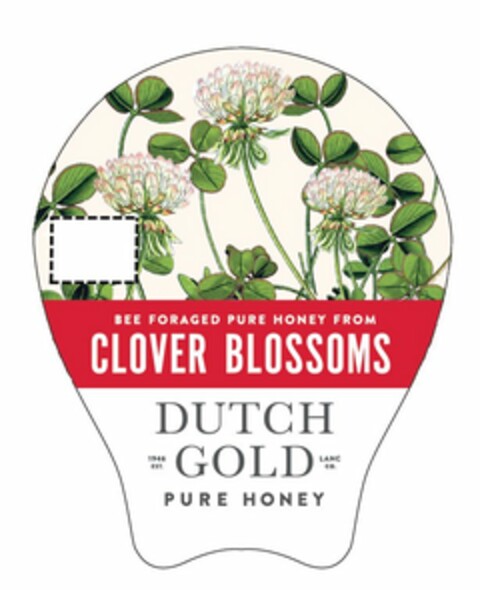 DUTCH GOLD PURE HONEY BEE FORAGED PURE HONEY FROM CLOVER BLOSSOMS 1946 EST. LANC CO. Logo (USPTO, 02/20/2017)