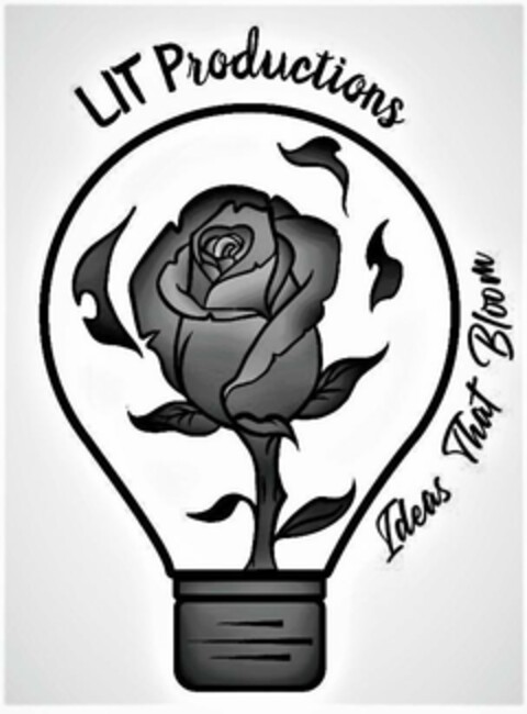 LIT PRODUCTIONS IDEAS THAT BLOOM Logo (USPTO, 06/10/2020)