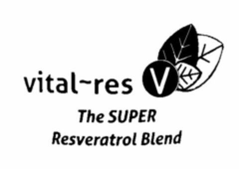 VITAL-RES V THE SUPER RESVERATROL BLEND Logo (USPTO, 26.07.2010)