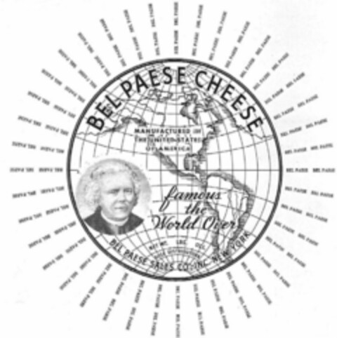 BEL PAESE CHEESE MANUFACTURED IN THE UNITED STATES OF AMERICA FAMOUS THE WORLD OVER SOLE DISTRIBUTORS BEL PAESE SALES CO., INC. NEW YORK Logo (USPTO, 14.10.2011)