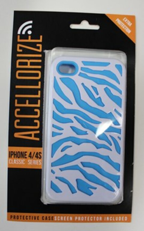 ACCELLORIZE IPHONE 4/4S CLASSIC SERIES EXTRA PROTECTION PROTECTIVE CASE SCREEN PROTECTOR INCLUDED Logo (USPTO, 05/28/2013)