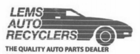 LEMS AUTO RECYCLERS THE QUALITY AUTO PARTS DEALER Logo (USPTO, 05/30/2013)