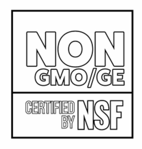 NON GMO/GE CERTIFIED BY NSF Logo (USPTO, 27.04.2016)