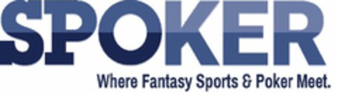 SPOKER WHERE FANTASY SPORTS & POKER MEET. Logo (USPTO, 12.05.2017)