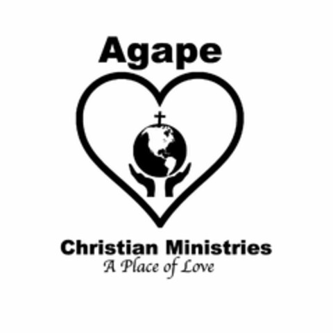 AGAPE CHRISTIAN MINISTRIES A PLACE OF LOVE Logo (USPTO, 03/16/2020)