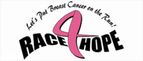 RACE 4 HOPE LET'S PUT BREAST CANCER ON THE RUN! Logo (USPTO, 01.12.2010)