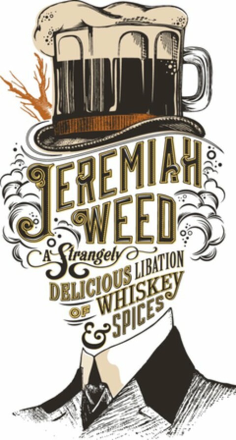 JEREMIAH WEED A STRANGELY DELICIOUS LIBATION OF WHISKEY & SPICES Logo (USPTO, 03/25/2014)