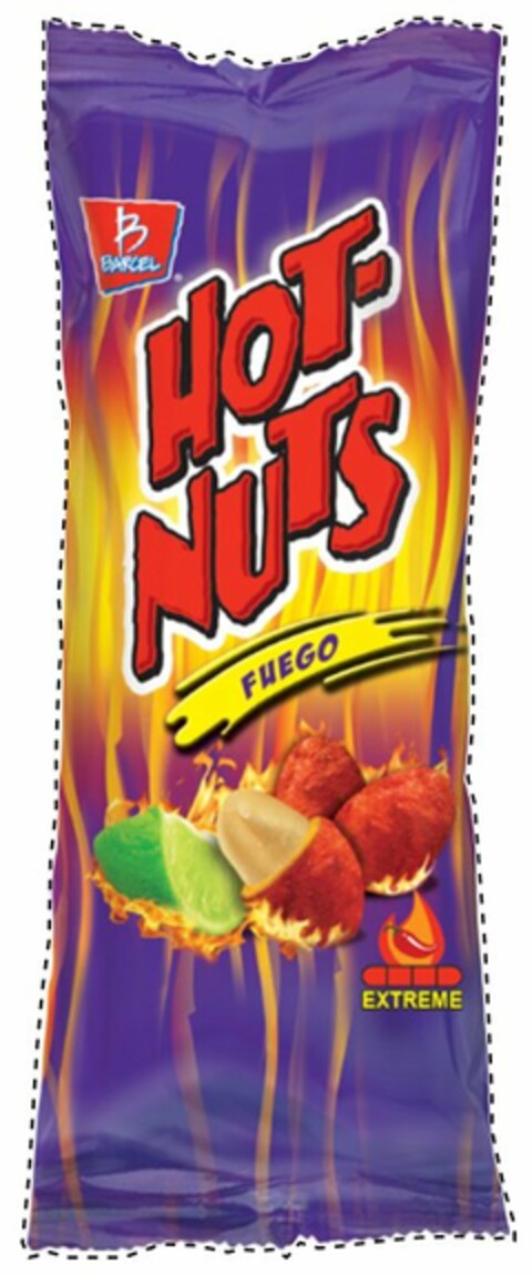 B BARCEL HOT-NUTS FUEGO EXTREME Logo (USPTO, 09.01.2015)