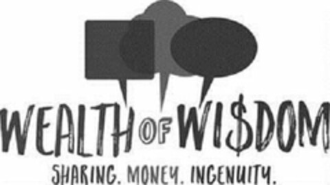 WEALTH OF WI$DOM SHARING. MONEY. INGENUITY. Logo (USPTO, 08/11/2016)