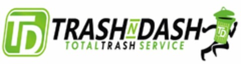 TD TRASH N DASH TOTAL TRASH SERVICE Logo (USPTO, 07/28/2017)